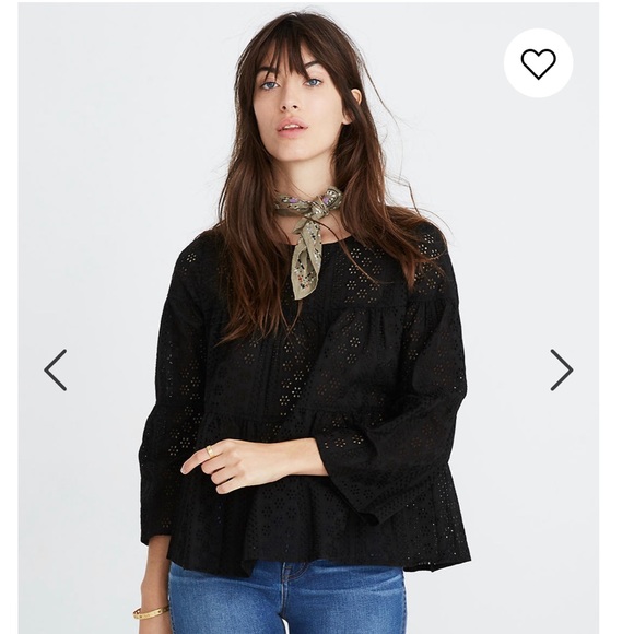Madewell Eyelet Torres Button Back Top - Picture 3 of 7